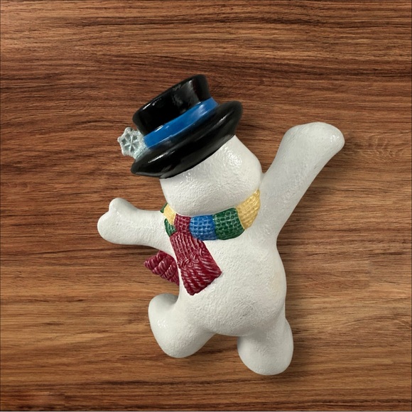 Pair of Ceramic Hand Painted Christmas Snow People Holiday Decor. Super Cute! - Picture 4 of 12